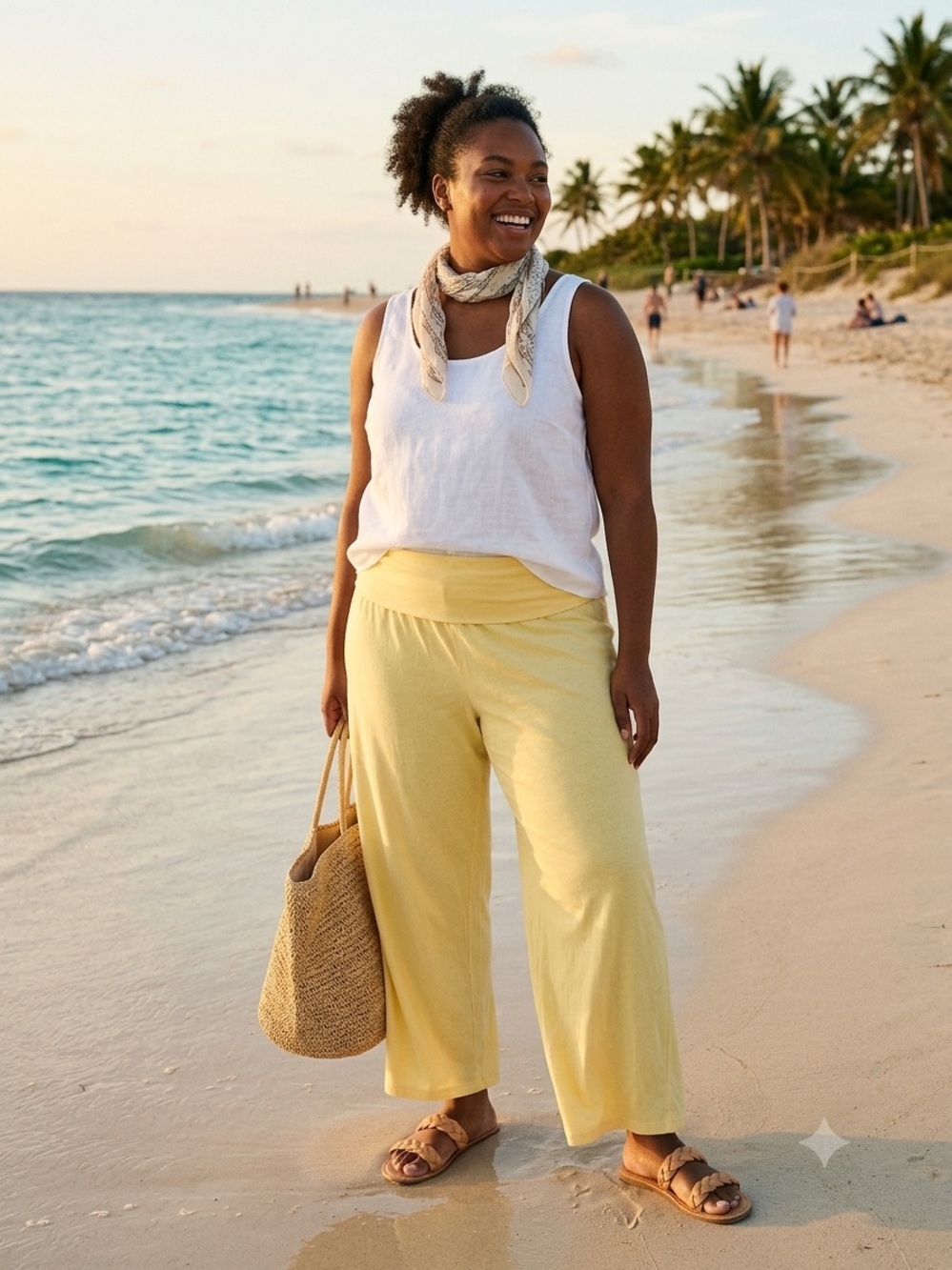 NWT NB Lightweight Yellow Wide-Leg Summer Pants - Women